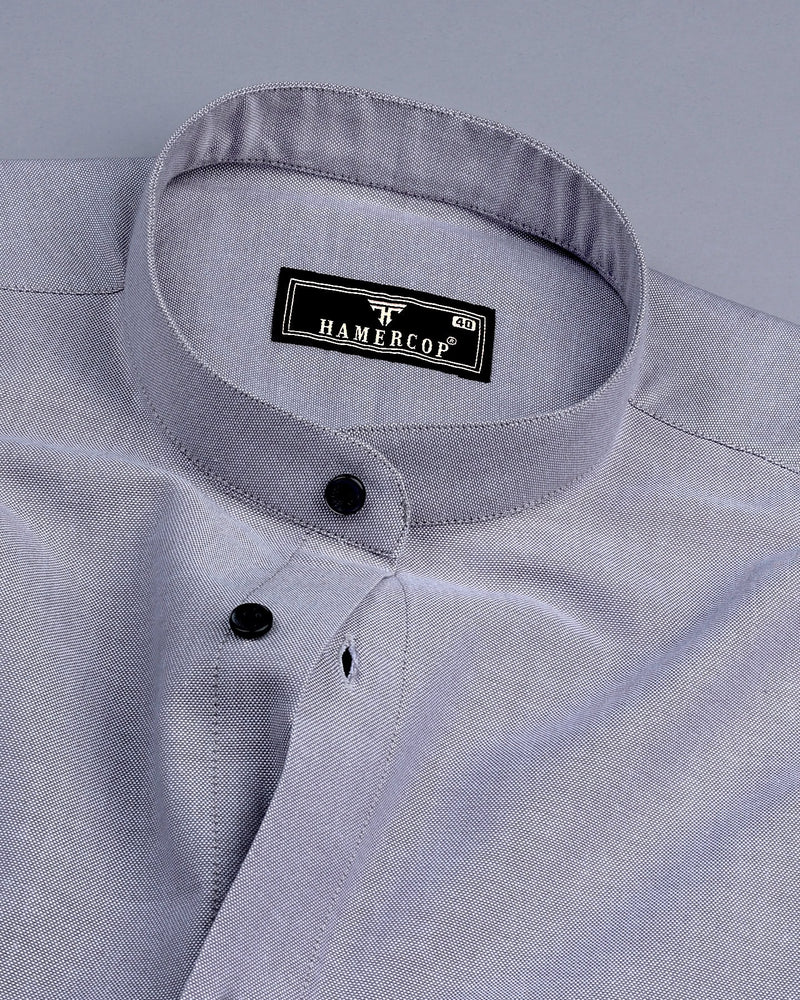 Misty Gray Plain Oxford Cotton Shirt