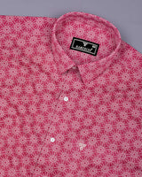 Antony Pink With Cream Printed Oxford Cotton Shirt