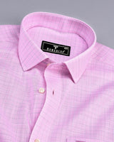 Oman Pink With Gray Amsler Micro Check Formal Shirt