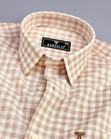 Merton Cream Check Amsler Linen Formal Cotton Shirt