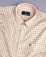 Merton Cream Check Amsler Linen Formal Cotton Shirt