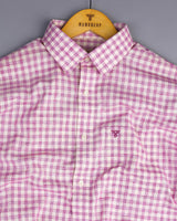 Merton Pink Check Amsler Linen Formal Cotton Shirt