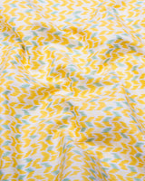 Yellow Rumble With Green Printed Cotton Shirt Style Kurta