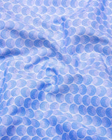 Loop Blue With White Printed Cotton Shirt Style Kurta