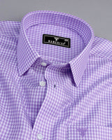 Valencia Lavender Purple Check Premium Giza Shirt