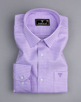 Valencia Lavender Purple Check Premium Giza Shirt