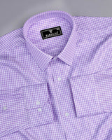 Valencia Lavender Purple Check Premium Giza Shirt