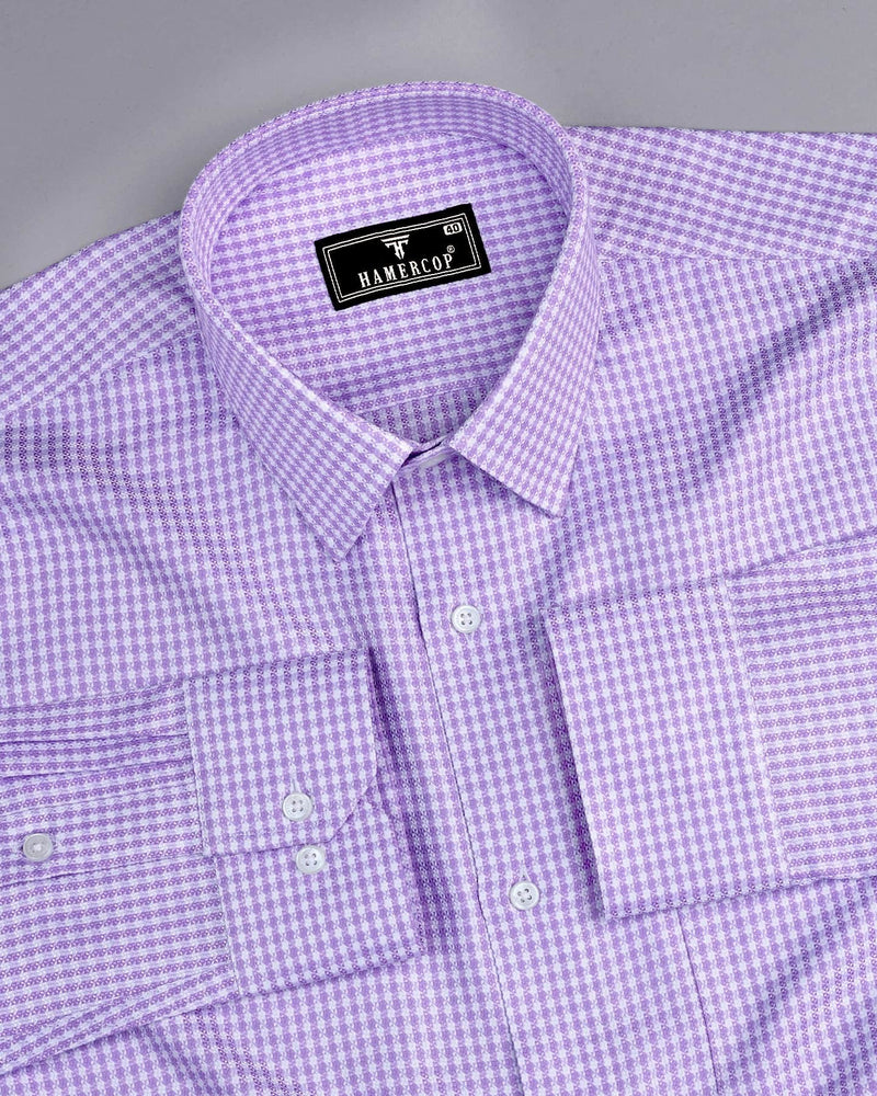 Valencia Lavender Purple Check Premium Giza Shirt