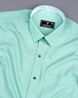 Lucifer Mint Green With White Check Oxford Cotton Designer Shirt