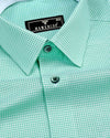 Lucifer Mint Green With White Check Oxford Cotton Designer Shirt