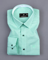 Lucifer Mint Green With White Check Oxford Cotton Designer Shirt