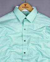 Lucifer Mint Green With White Check Oxford Cotton Designer Shirt