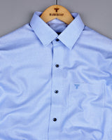 Lucifer SkyBlue With White Small Check Oxford Cotton Shirt