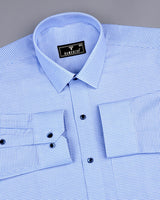 Lucifer SkyBlue With White Small Check Oxford Cotton Shirt