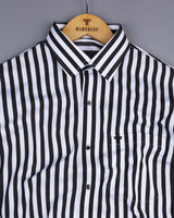 Epsom Black With White Stripe Formal Cotton Shirt