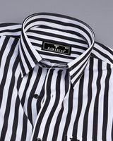 Epsom Black With White Stripe Formal Cotton Shirt