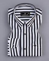 Epsom Black With White Stripe Formal Cotton Shirt