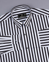 Epsom Black With White Stripe Formal Cotton Shirt