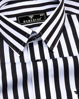 Epsom Black With White Stripe Formal Cotton Shirt