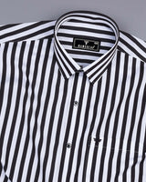 Epsom Black With White Stripe Formal Cotton Shirt