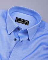 Harrow Blue With White Dobby Textured Cotton Shirt