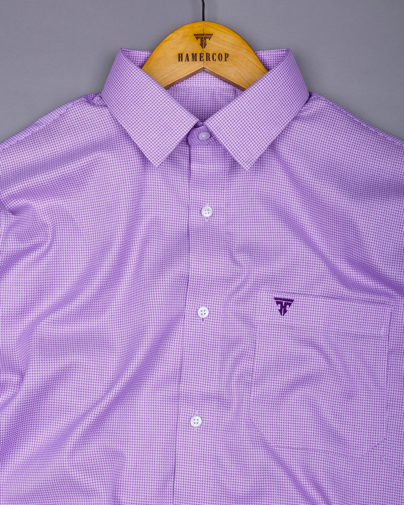 Fresno Purple With White Dobby Textured Cotton Shirt