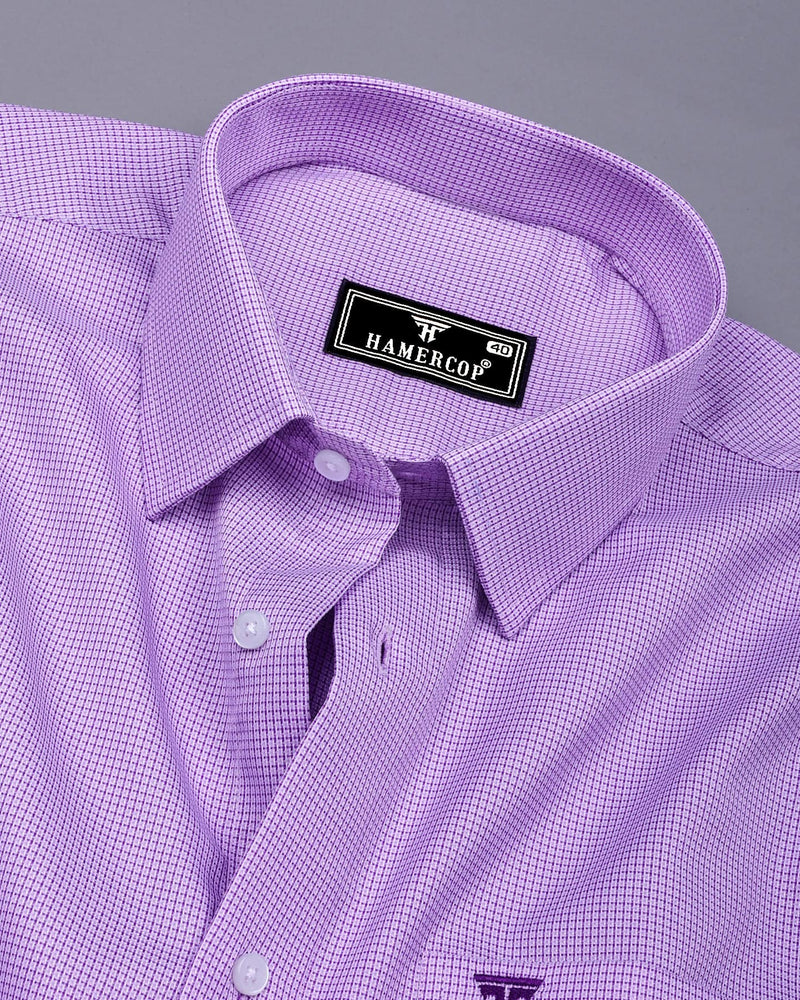 Fresno Purple With White Dobby Textured Cotton Shirt