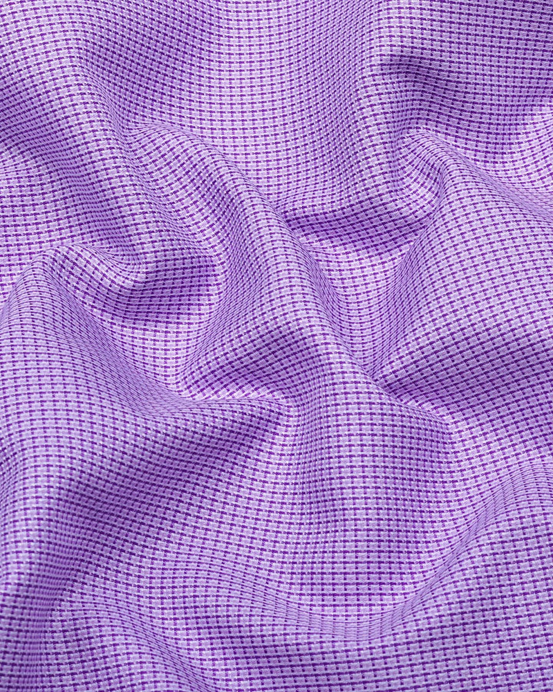 Fresno Purple With White Dobby Textured Cotton Shirt