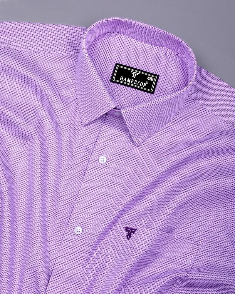 Fresno Purple With White Dobby Textured Cotton Shirt