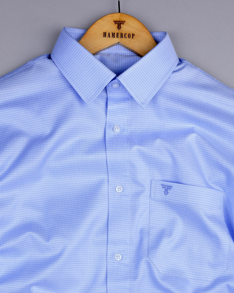 Seaton Blue With White Check Premium Giza Cotton Shirt