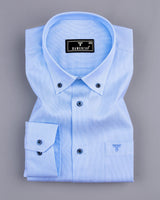 Sky Alice Blue Dobby Textured Formal Cotton Shirt