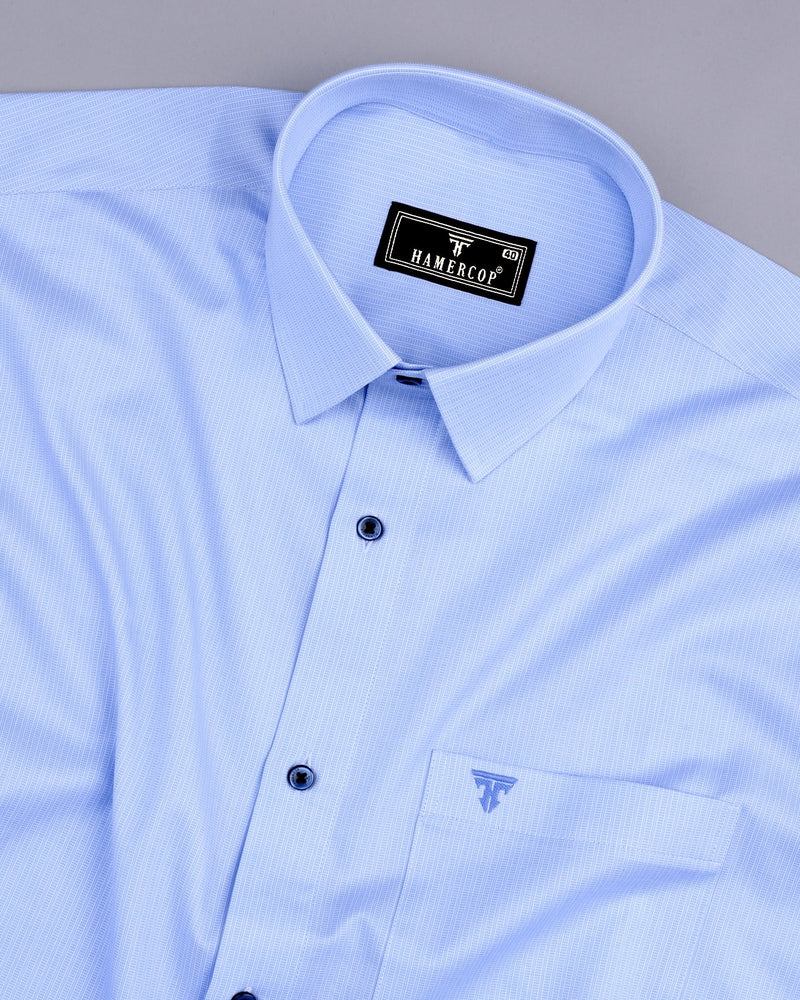 Comet SkyBlue Stripe Premium Giza Shirt