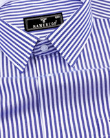 Brela Blue Bengal Stripe Oxford Cotton Designer Shirt