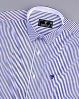 Brela Blue Bengal Stripe Oxford Cotton Designer Shirt