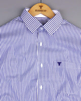 Brela Blue Bengal Stripe Oxford Cotton Designer Shirt