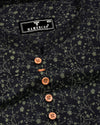 Somnifera Black Wale Printed Dobby Cotton Shirt Style Kurta