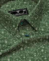 Somnifera Green Wale Printed Premium Dobby Cotton Shirt