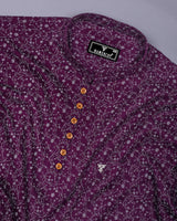 Somnifera Purple Wale Printed Dobby Cotton Shirt Style Kurta