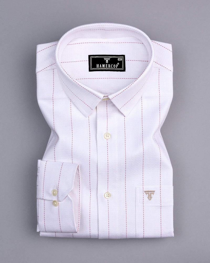 Barton Cream With Pink Pin Stripe White Premium Giza Shirt