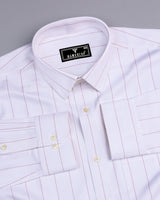 Barton Cream With Pink Pin Stripe White Premium Giza Shirt