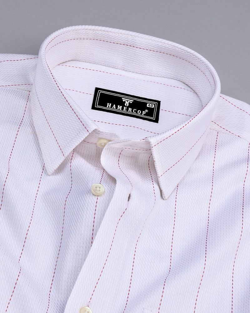 Barton Cream With Pink Pin Stripe White Premium Giza Shirt