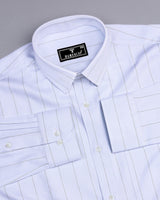 Barton SkyBlue With Green Pin Stripe White Premium Giza Shirt