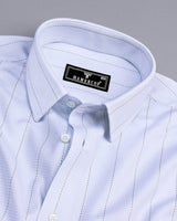 Barton SkyBlue With Green Pin Stripe White Premium Giza Shirt