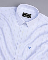 Barton SkyBlue With Green Pin Stripe White Premium Giza Shirt