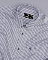 Canton Gray With White Houndstooth Premium Giza Shirt