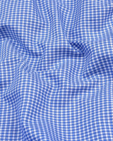 Canton Blue With White Houndstooth Premium Giza Shirt