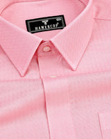 Nova Pink Self Check Dobby Cotton Formal Shirt