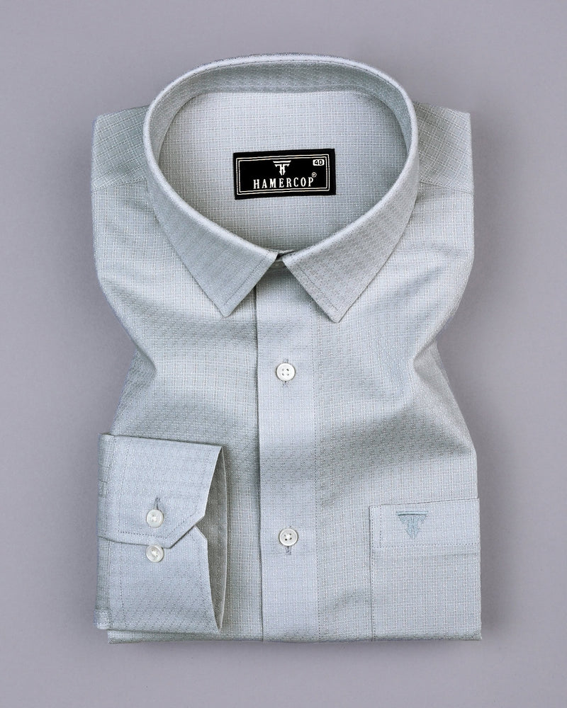 Nova Gray Self Check Dobby Cotton Formal Shirt