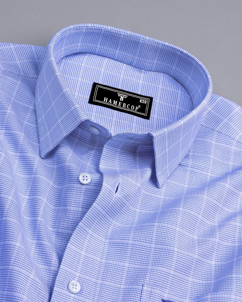 Claxton Blue With White Check Premium Giza Shirt