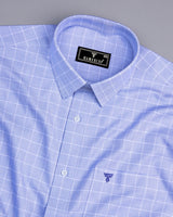 Claxton Blue With White Check Premium Giza Shirt